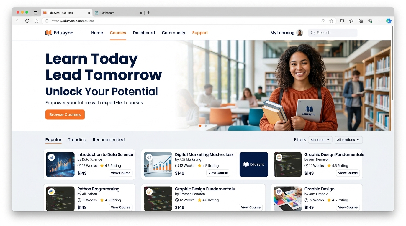 Education E-Learning Platform Website Design