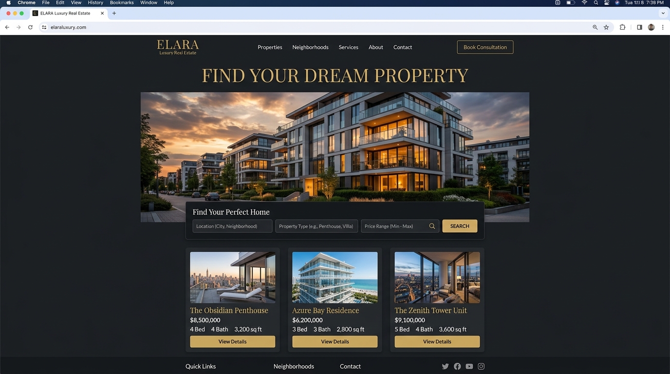 Luxury Real Estate Website Design